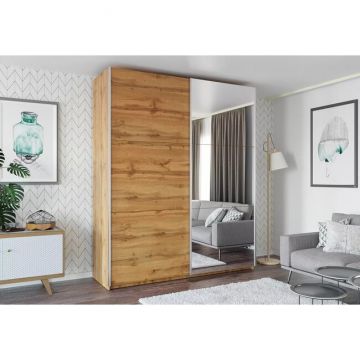 Dulap Rodos Cu Oglindă, PAL Laminat, 200x244x65 cm, Grafit Dulap Rodos Cu Oglindă, PAL Laminat, 200x244x65 cm, Grafit