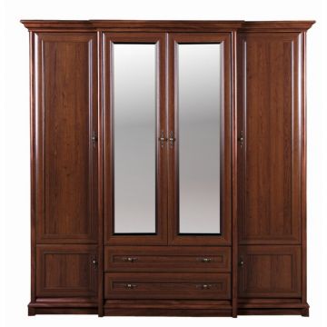 Dulap Sonata 4D2S, design clasic, spațiu depozitare generos, cadru MDF, PAL laminat, 227x225x66 cm, Castan Dulap Sonata 4D2S, design clasic, spațiu depozitare generos, cadru MDF, PAL laminat, 227x225x66 cm, Castan