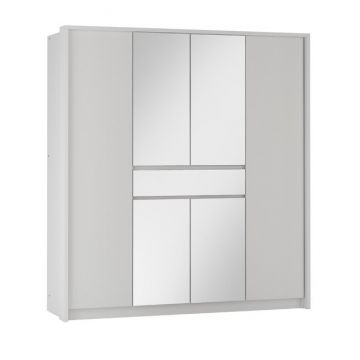 Dulap Split Alb cu feronerie Hettich și PAL melaminat, 200x65x217 cm, alb Dulap Split Alb cu feronerie Hettich și PAL melaminat, 200x65x217 cm, alb