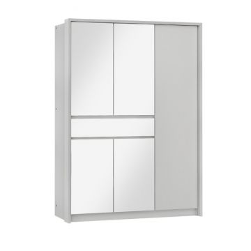 Dulap Split cu uși glisante, carcasă din PAL și feronerie Hettich, 157x65x217 cm, alb