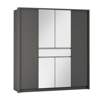 Dulap Split Grafit cu sistem glisant și structură robustă din PAL, 200x65x217 cm, grafit Dulap Split Grafit cu sistem glisant și structură robustă din PAL, 200x65x217 cm, grafit