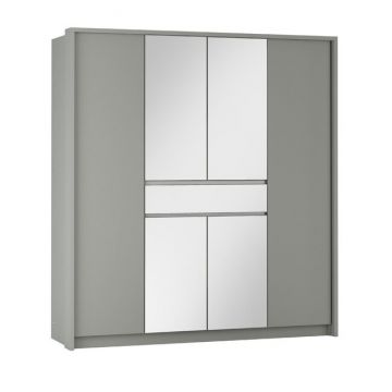 Dulap Split Platinum cu compartimentare spațioasă și PAL melaminat, 200x65x217 cm, gri Dulap Split Platinum cu compartimentare spațioasă și PAL melaminat, 200x65x217 cm, gri
