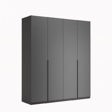 Dulap Teo cu 4 uși, spațiu generos de depozitare, material PAL și MDF, 210x179.2x55 cm, gri Dulap Teo cu 4 uși, spațiu generos de depozitare, material PAL și MDF, 210x179.2x55 cm, gri