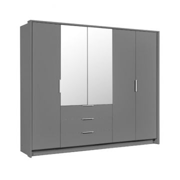 Dulap Togo cu compartimentare eficientă și finisaj mat, 255x65x217 cm, grafit