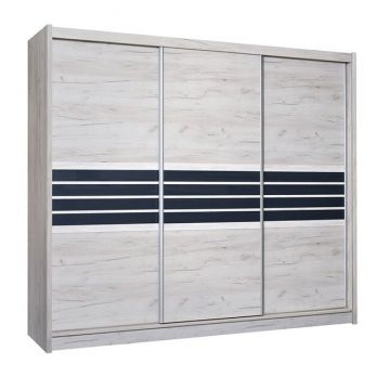 Dulap Turyn cu uși culisante și feronerie Hafele, pal melaminat, 250x61x215 cm, alb