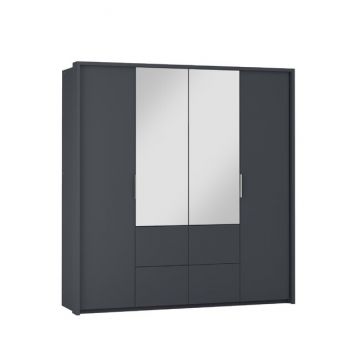 Dulap Wieden cu compartimentare practică și PAL melaminat, 208x65x217 cm, grafit