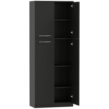 HOMCOM Mobilier de depozitare cu 2 dulapuri și rafturi reglabile din lemn negru | Aosom Romania