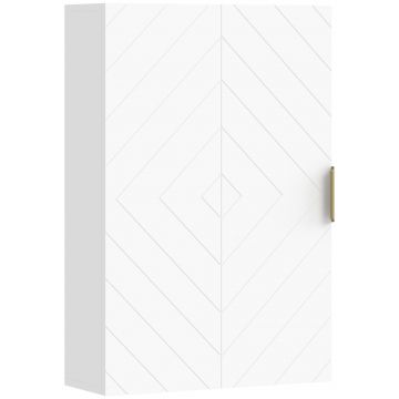 kleankin Dulap pentru Baie Suspendat cu Rafturi Ajustabile, 40x15x60 cm, Alb | Aosom Romania