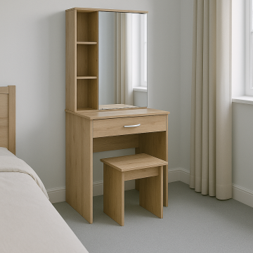 Masa de toaleta cu oglinda Zelia, 60x40x151 cm Masa de toaleta cu oglinda Zelia, 60x40x151 cm