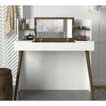 Masa de toaleta / machiaj Retro, Nuc, 116x120x52 cm Masa de toaleta / machiaj Retro, Nuc, 116x120x52 cm