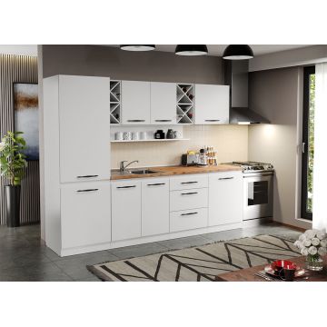 Mobila Bucatarie alba Aroma - 05 - 260 cm Mobila Bucatarie alba Aroma - 05 - 260 cm