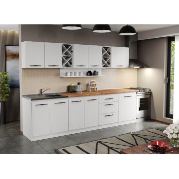 Mobila Bucatarie alba Aroma - 08 - 280 cm Mobila Bucatarie alba Aroma - 08 - 280 cm