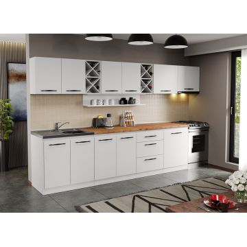 Mobila Bucatarie alba Aroma - 09 - 340 cm Mobila Bucatarie alba Aroma - 09 - 340 cm