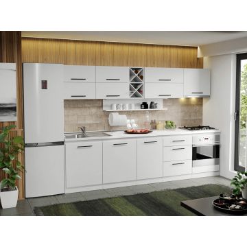 Mobila Bucatarie alba Sofi - 01 - 290 cm Mobila Bucatarie alba Sofi - 01 - 290 cm