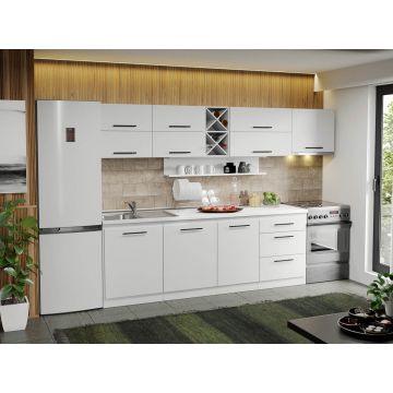 Mobila Bucatarie alba Sofi - 02 - 290 cm Mobila Bucatarie alba Sofi - 02 - 290 cm