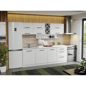 Mobila Bucatarie Alba Sofi - 03 - 230 cm Mobila Bucatarie Alba Sofi - 03 - 230 cm