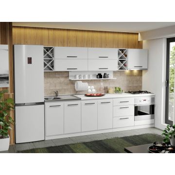 Mobila Bucatarie Alba Sofi - 04 - 280 cm Mobila Bucatarie Alba Sofi - 04 - 280 cm