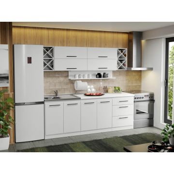 Mobila Bucatarie alba Sofi - 06 - 220 cm Mobila Bucatarie alba Sofi - 06 - 220 cm