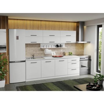 Mobila Bucatarie alba Sofi - 09 - 240 cm Mobila Bucatarie alba Sofi - 09 - 240 cm