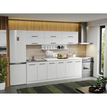 Mobila Bucatarie alba Sofi - 12 - 240 cm Mobila Bucatarie alba Sofi - 12 - 240 cm