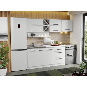 Mobila Bucatarie alba Sofi - 45 - 230 cm Mobila Bucatarie alba Sofi - 45 - 230 cm