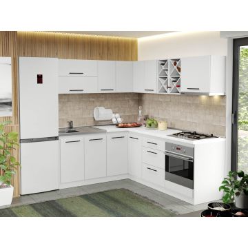 Mobila Bucatarie alba Sofi pe colt - 68 - 180/220 cm Mobila Bucatarie alba Sofi pe colt - 68 - 180/220 cm