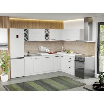 Mobila Bucatarie alba Sofi pe colt - 70 - 240/160 cm Mobila Bucatarie alba Sofi pe colt - 70 - 240/160 cm