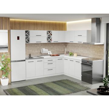 Mobila Bucatarie alba Sofi pe colt - 73 - 240/180 cm Mobila Bucatarie alba Sofi pe colt - 73 - 240/180 cm