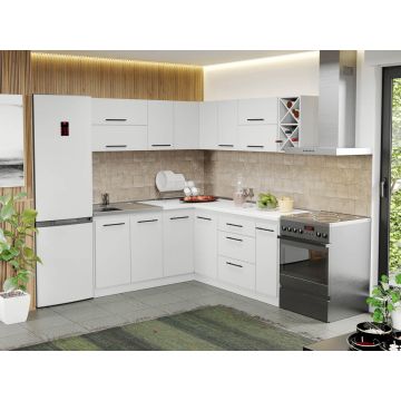 Mobila Bucatarie alba Sofi pe colt - 79 - 180/190 cm Mobila Bucatarie alba Sofi pe colt - 79 - 180/190 cm