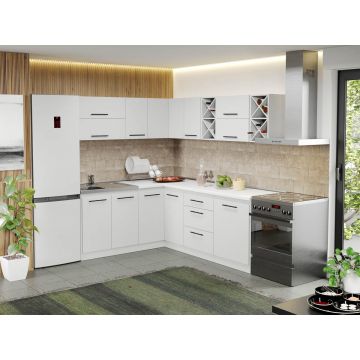 Mobila Bucatarie alba Sofi pe colt - 81 - 180/220 cm Mobila Bucatarie alba Sofi pe colt - 81 - 180/220 cm