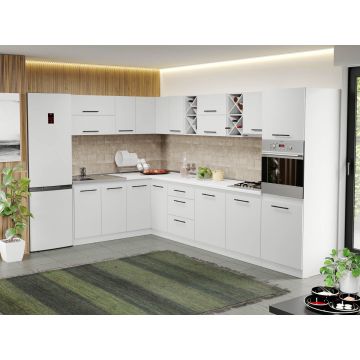 Mobila Bucatarie alba Sofi pe colt - 82 - 180/340 cm Mobila Bucatarie alba Sofi pe colt - 82 - 180/340 cm