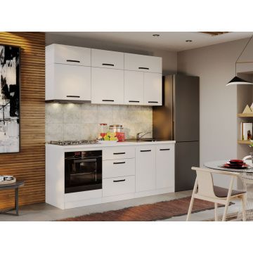 Mobila Bucatarie Fog Alba - 12 - 200 cm Mobila Bucatarie Fog Alba - 12 - 200 cm