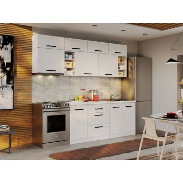 Mobila Bucatarie Fog Alba - 16 - 240 cm Mobila Bucatarie Fog Alba - 16 - 240 cm