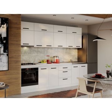 Mobila Bucatarie Fog Alba - 21 - 280 cm Mobila Bucatarie Fog Alba - 21 - 280 cm