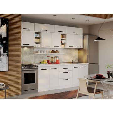 Mobila Bucatarie Fog Alba - 22 - 280 cm Mobila Bucatarie Fog Alba - 22 - 280 cm