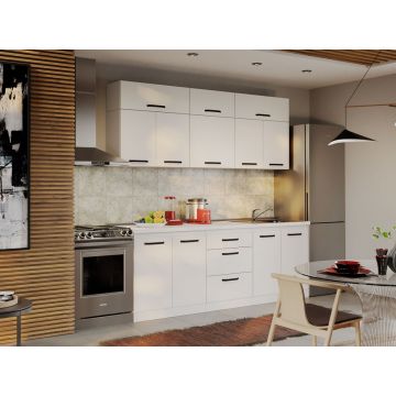 Mobila Bucatarie Fog Alba - 23 - 220 cm Mobila Bucatarie Fog Alba - 23 - 220 cm