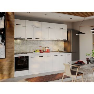 Mobila Bucatarie Fog Alba - 24 - 300 cm Mobila Bucatarie Fog Alba - 24 - 300 cm