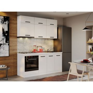 Mobila Bucatarie Fog Alba - 9 - 180 cm Mobila Bucatarie Fog Alba - 9 - 180 cm