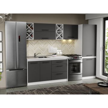 Mobila Bucatarie gri Sofi - 101 - 260 cm Mobila Bucatarie gri Sofi - 101 - 260 cm