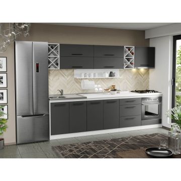 Mobila Bucatarie Gri Sofi - 85 - 280 cm Mobila Bucatarie Gri Sofi - 85 - 280 cm