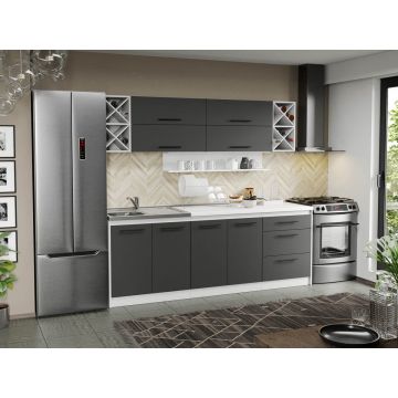 Mobila Bucatarie gri Sofi - 87 - 220 cm Mobila Bucatarie gri Sofi - 87 - 220 cm