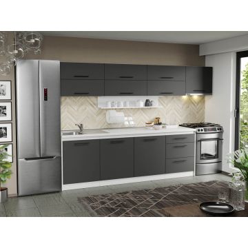 Mobila Bucatarie Gri Sofi - 88 - 300 cm Mobila Bucatarie Gri Sofi - 88 - 300 cm