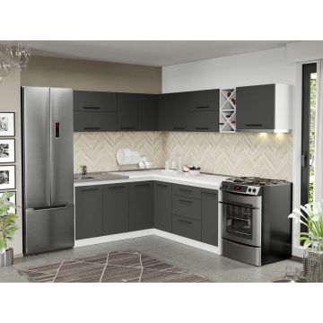 Mobila Bucatarie gri Sofi pe colt - 141 - 180/250 cm Mobila Bucatarie gri Sofi pe colt - 141 - 180/250 cm