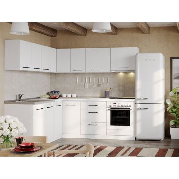 Mobila Bucatarie pe colt Alba Rita - 59 - 180/220 cm Mobila Bucatarie pe colt Alba Rita - 59 - 180/220 cm