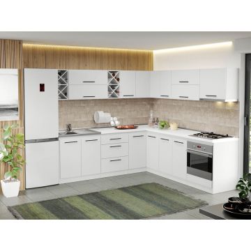 Mobila Bucatarie pe colt alba Sofi - 72 - 240/240 cm Mobila Bucatarie pe colt alba Sofi - 72 - 240/240 cm