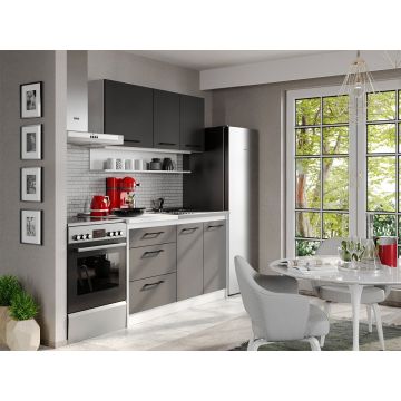 Mobila Bucatarie Rita Gri - 19 - 140cm Mobila Bucatarie Rita Gri - 19 - 140cm