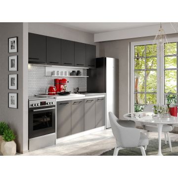 Mobila Bucatarie Rita Gri - 25 - 220cm Mobila Bucatarie Rita Gri - 25 - 220cm