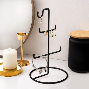Organizator stand de bijuterii TK-003-B Jewellery Stand Organizer, Negru, 15x27x15 cm Organizator stand de bijuterii TK-003-B Jewellery Stand Organizer, Negru, 15x27x15 cm