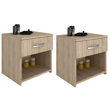 Set 2 Noptiere Remi, 1 Sertar, Stejar Sonoma, 40 x 35 x 40 cm Set 2 Noptiere Remi, 1 Sertar, Stejar Sonoma, 40 x 35 x 40 cm
