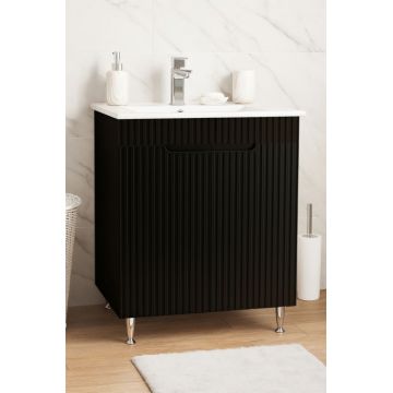 Set Baza front MDF si Lavoar seria 033, 60 cm, negru